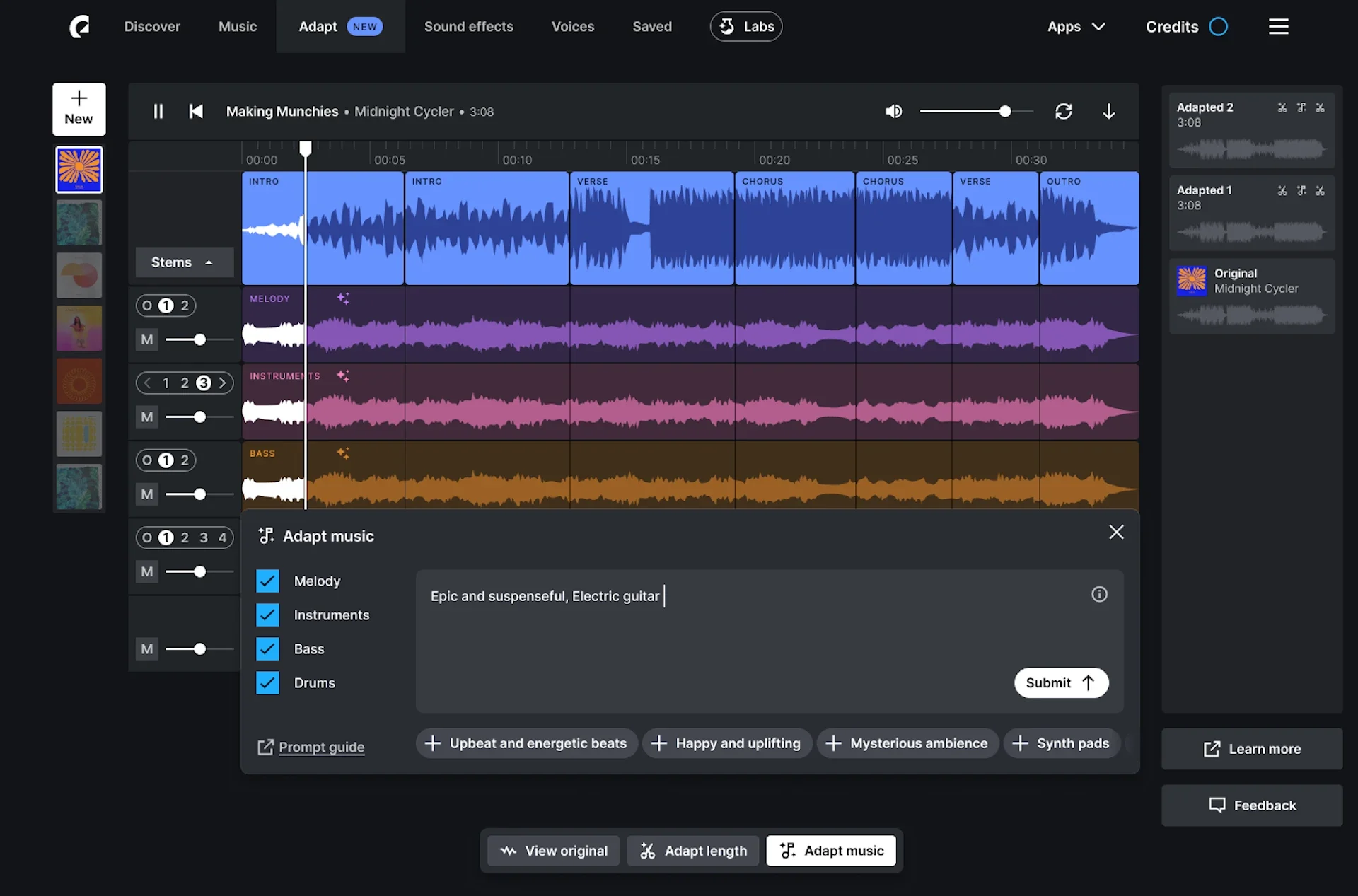 Choosing prompts in Adapt.