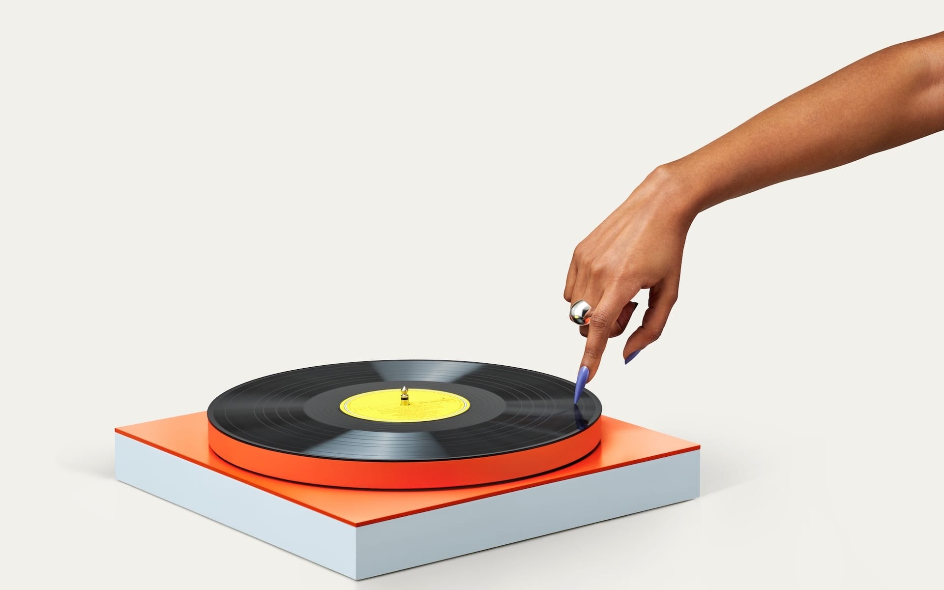 Playing a vinyl record