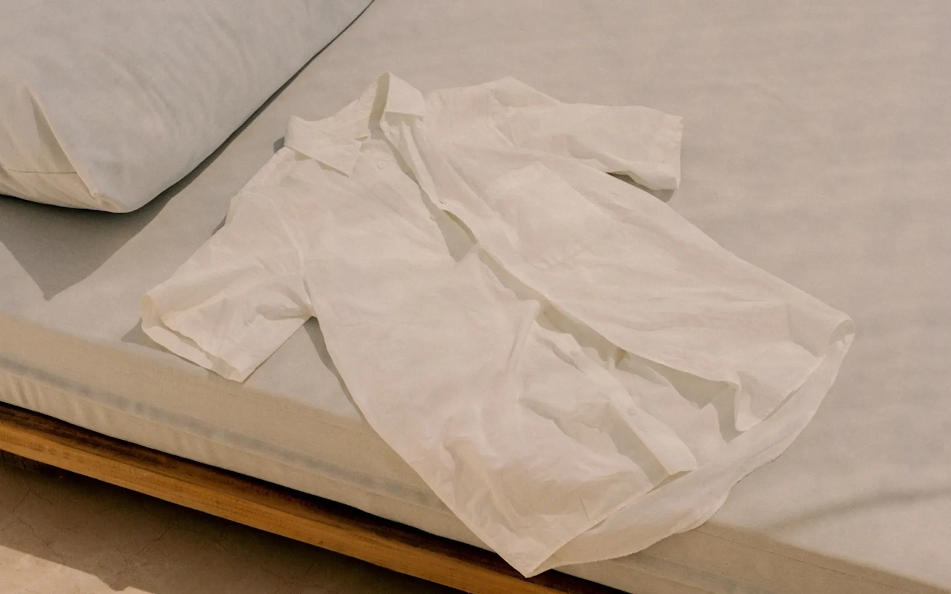 A white linen shirt on a sunlounger