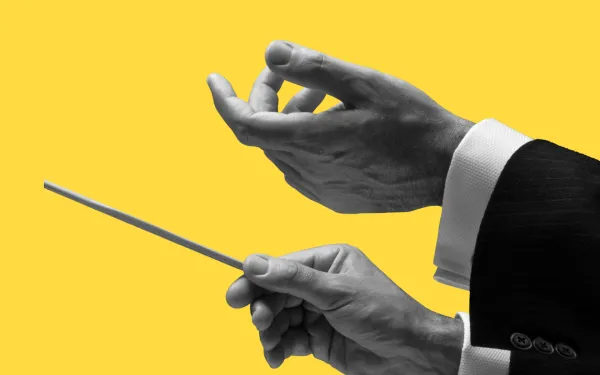 A conductor’s hands